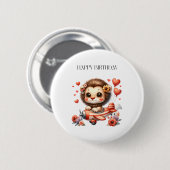 Löwenpilot Geburtstag Button (Vorne & Hinten)