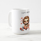 Löwenpilot Geburtstag Kaffeetasse (Vorderseite Links)