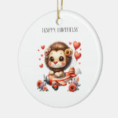 Löwenpilot Geburtstag Keramik Ornament (Links)