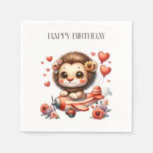 Löwenpilot Geburtstag Serviette