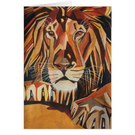 Löwenportrait im Stil geometrischer Kunst