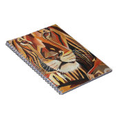 Löwenportrait im Stil geometrischer Kunst Notizblock (Rechte Seite)