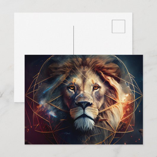 Löwenpostkarten Zodiac Postkarte (Vorne/Hinten)