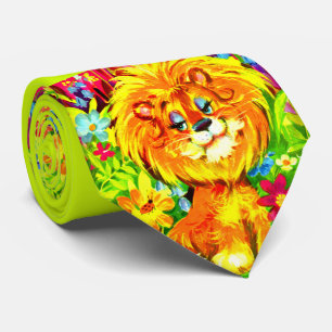 Löwenprint im Dandy-Stil Krawatte