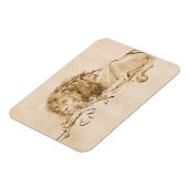 Löwenrückhaltung (Stift und Tinte auf Papier) Magnet (Linke Seite)
