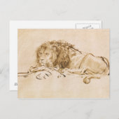 Löwenrückhaltung (Stift und Tinte auf Papier) Postkarte (Vorne/Hinten)