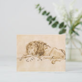 Löwenrückhaltung (Stift und Tinte auf Papier) Postkarte (Stehend Vorderseite)