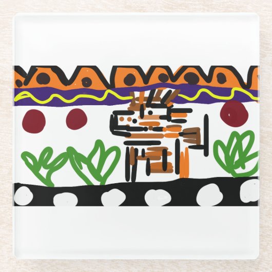 Löwenrückkunst Glasuntersetzer (Vorderseite)