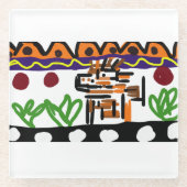 Löwenrückkunst Glasuntersetzer (Vorderseite)