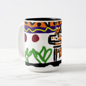 Löwenrückkunst Zweifarbige Tasse (Vorderseite Links)