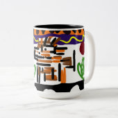 Löwenrückkunst Zweifarbige Tasse (VorderseiteRechts)