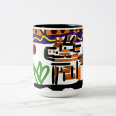 Löwenrückkunst Zweifarbige Tasse (Mittel)