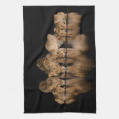 Löwenrudel trinkt nachts am Wasserloch Geschirrtuch (Vertikal)