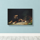 Löwenschnappen bei einem Schmetterling Leinwanddruck (Insitu (Holzboden))