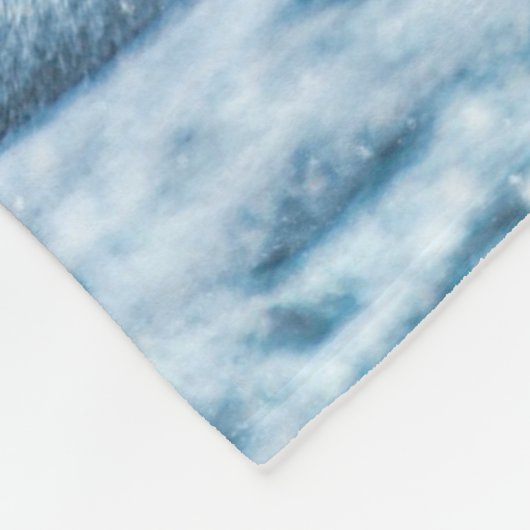 Löwenschnee liegend Tier Fleecedecke (Ecke)