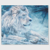 Löwenschnee liegend Tier Geschenkpapier (Flach)