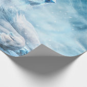 Löwenschnee liegend Tier Geschenkpapier (Ecke)