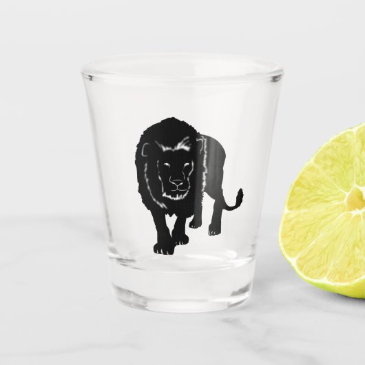 Löwenschuss-Glas - individuell anpassbar Schnapsglas (Vorderseite)