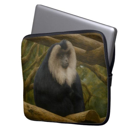 Löwenschwanzmakaque im Schutzgebiet der Wälder Laptopschutzhülle (Vorderseite Links)