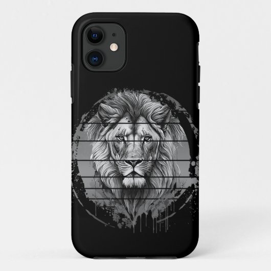 Löwenschwarz und weiß Case-Mate iPhone hülle (Rückseite)