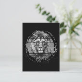 Löwenschwarz und weiß postkarte (Stehend Vorderseite)