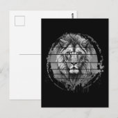 Löwenschwarz und weiß postkarte (Vorne/Hinten)