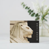 Löwenstatue in Nottingham Postkarte (Stehend Vorderseite)