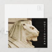 Löwenstatue in Nottingham Postkarte (Vorne/Hinten)