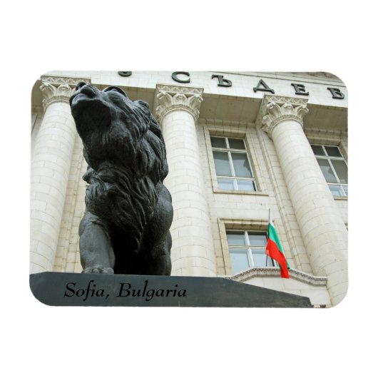 Löwenstatue, Sofia, Bulgarien Magnet (Horizontal)