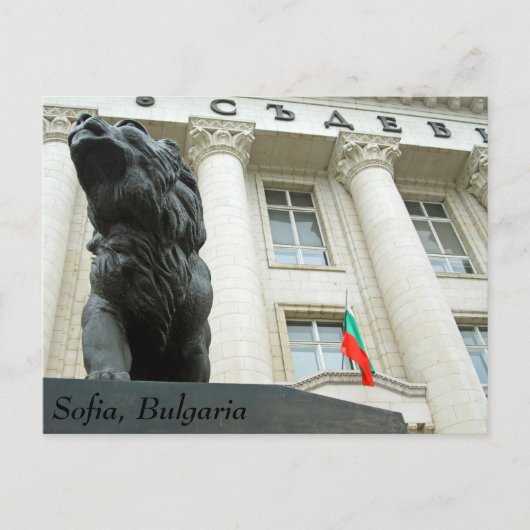 Löwenstatue, Sofia, Bulgarien Postkarte (Vorderseite)