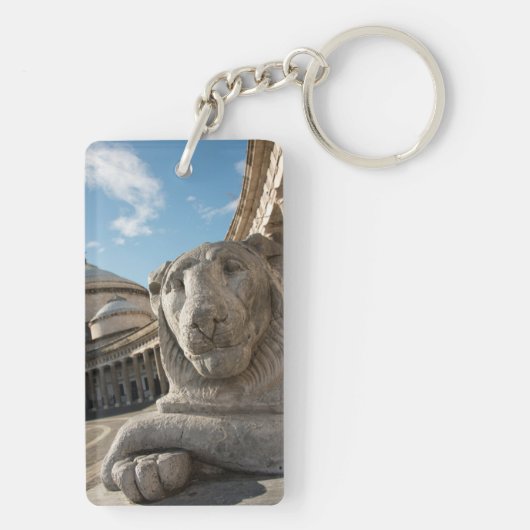 Löwenstatue vor San Francesco di Paola Schlüsselanhänger (Rückseite)