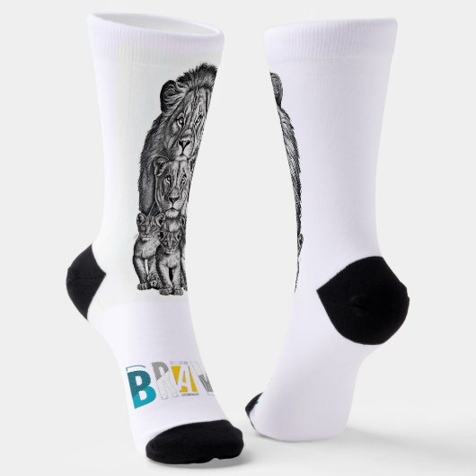 Löwenstolz x Sei immer mutig – Mutige Crew Socken (Gewinkelt)