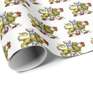 Löwenturm Fleur de Lis Wappen Emblem C Geschenkpapier