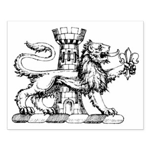 Löwenturm Fleur de Lis Wappen Emblem C Gummistempel