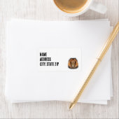 Löwenwasserfarbe Leo Königssafari-Urwaldkatze Adressaufkleber (Insitu)