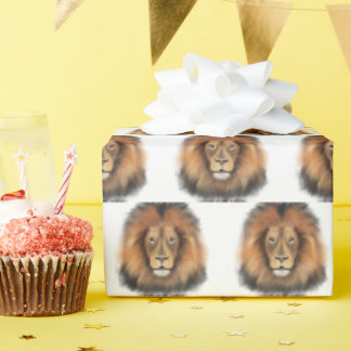 Löwenwasserfarbe Leo Königssafari-Urwaldkatze Geschenkpapier