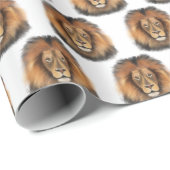 Löwenwasserfarbe Leo Königssafari-Urwaldkatze Geschenkpapier (Rolleneckpunkt)