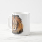 Löwenwasserfarbe Leo Königssafari-Urwaldkatze Kaffeetasse (Vorderseite Links)
