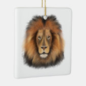 Löwenwasserfarbe Leo Königssafari-Urwaldkatze Keramikornament (Rechts)