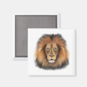 Löwenwasserfarbe Leo Königssafari-Urwaldkatze Magnet (Vorderseite/Rückseite)