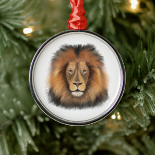 Löwenwasserfarbe Leo Königssafari-Urwaldkatze Ornament Aus Metall