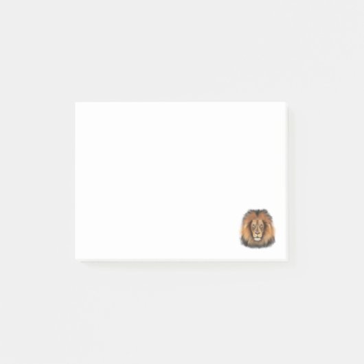 Löwenwasserfarbe Leo Königssafari-Urwaldkatze Post-it Klebezettel (Vorderseite)