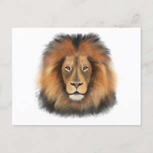 Löwenwasserfarbe Leo Königssafari-Urwaldkatze Postkarte