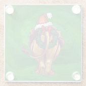 Löwenweihnacht auf Grün Glasuntersetzer (Rückseite)