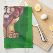 Löwenweihnacht auf Grün Handtuch (Viertel Falte)