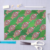 Löwenweihnacht auf Grün Seidenpapier (Handwerk)