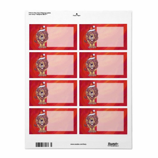 Löwenweihnacht auf Rot (Vorne)