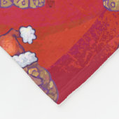 Löwenweihnacht auf Rot Fleecedecke (Ecke)