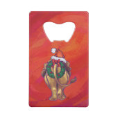 Löwenweihnacht auf Rot Geldkarten Flaschenöffner (Rückseite)