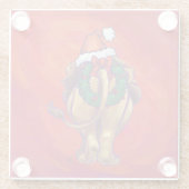 Löwenweihnacht auf Rot Glasuntersetzer (Rückseite)